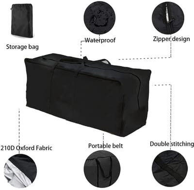 Unyqoos® Waterdichte opbergtas met handgrepen voor tuinmeubelkussens en decoratie