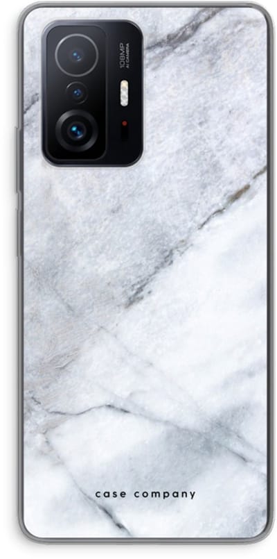 Case Company® - Hoesje geschikt voor Xiaomi 11T Pro hoesje - Witte marmer - Soft Cover Telefoonhoesje - Bescherming aan alle Kanten en Schermrand