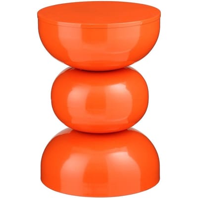 Mica Decorations Luna Tafel - Bijzettafel met Open Rond Design van Stevig IJzer - Salontafel Minimalistisch Voor Binnen - Nachtkastje Voor Kleine Ruimtes - H46 x Ø32 cm - Oranje