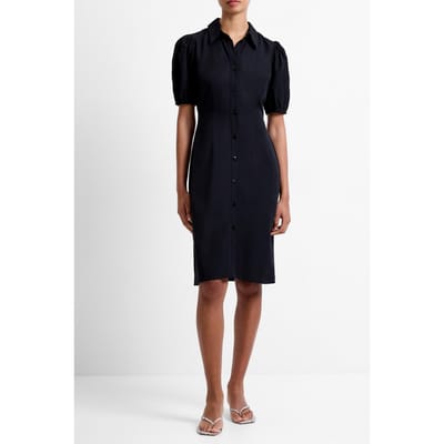French Connection Cotton Polin Ss Button Up Dres Black Maat: 6 | Maxi Jurken Outlet | Dames | Zwart
