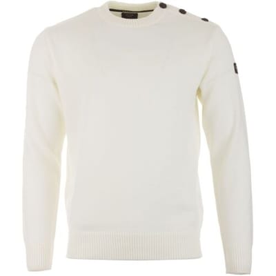 Paul & Shark Trui Bretagne Button Shoulder Off White / male