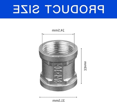 Dubbele Nippel Verbindingsadapter 3/4" inch IG x IG van RVS, Voor Pijpen, Draadverbinding en Slangverbinding
