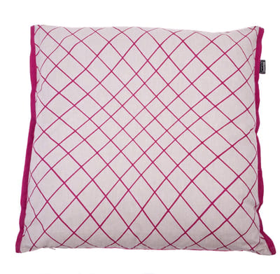 In The Mood Melange Raster - Sierkussen - Fuchsia - 50x50 cm