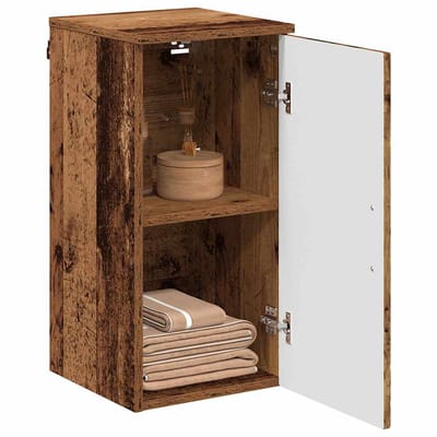 vidaXL - Badkamerkast - Oud - Hout - 30 - x - 31,5 - x - 61 - cm - Bewerkt - hout, - Metaal