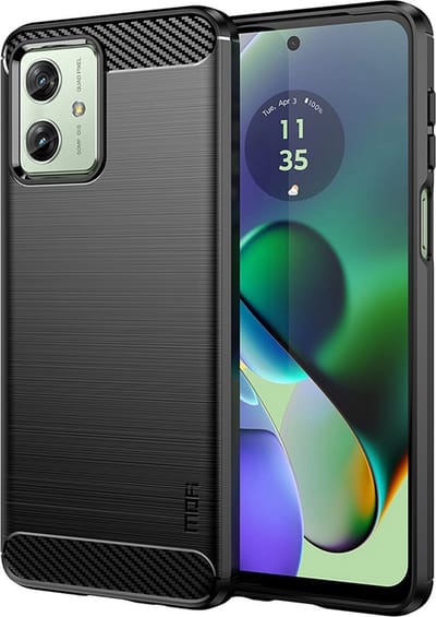 Coverup Hoesje - Geschikt voor Motorola Moto G54 Hoesje - Coverup Armor Brushed TPU Back Cover - Zwart