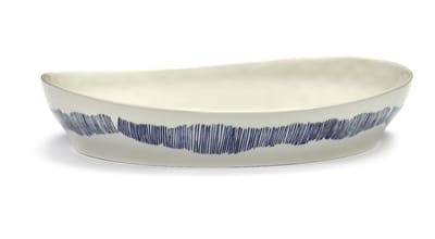 Serax Feast Dienblad S - wit / stripes blauw
