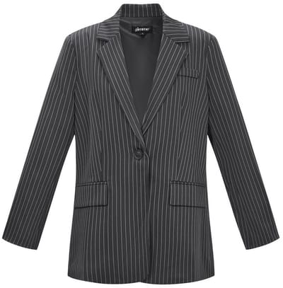 Woven Polyester Fiber Women's Suit Set Elegant Stripes Fall/Winter