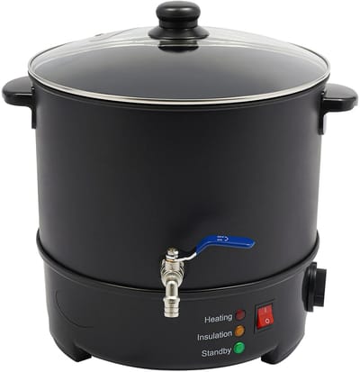 Velori Elektrische Wax Smelter 10L - Kaarsenwas Smeltpot 1000W - RVS Wax Melter met Kraan - Temperatuurregelaar 50-100°C - Voor Kaarsen Maken en DIY Projecten