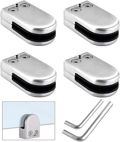 Verstelbare Glasklemmen voor Trapleuning - 4 Stuks RVS Klemmen voor 10-12mm Glas, Duurzaam en Sterk
