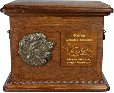 Persoonlijke urn voor Hovawart-hond, met gravure en reliëf