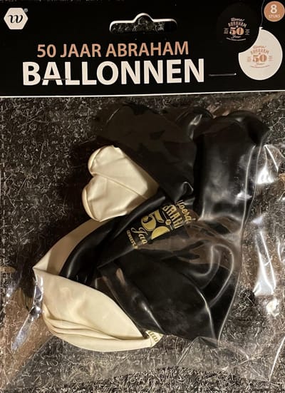 Ballonnen - 50 jaar Abraham Decoratie Set - 6 stuks