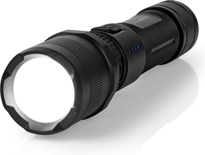 Nedis LED Zaklamp - Militaire Zaklamp - Werkt op Batterijen - Oplaadbaar - 1000 lm