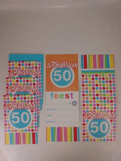 Uitnodiging -10 stuks - Abraham - 50 jaar - Wenskaart - Uitnodigingskaart