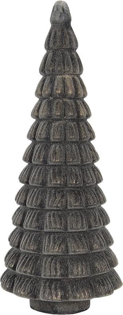 Clayre & Eef Beeld Kerstboom Ø 18x46 cm Bruin Glas