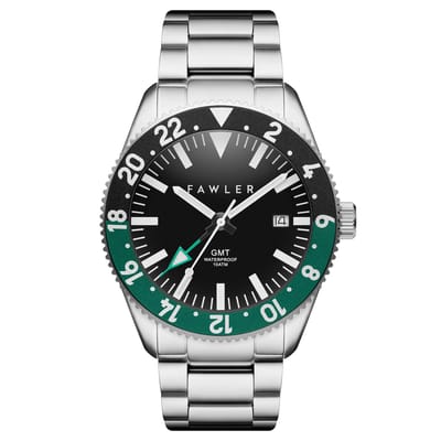Métier II | Groen Roestvrijstalen GMT-Horloge