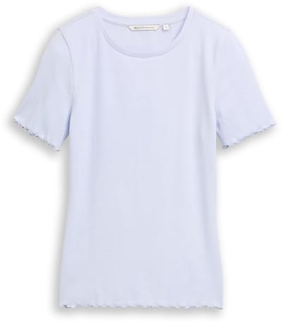Tom Tailor Denim - Slim fit T-shirt met ribbelstructuur - Maat XXL - mountain sky blue