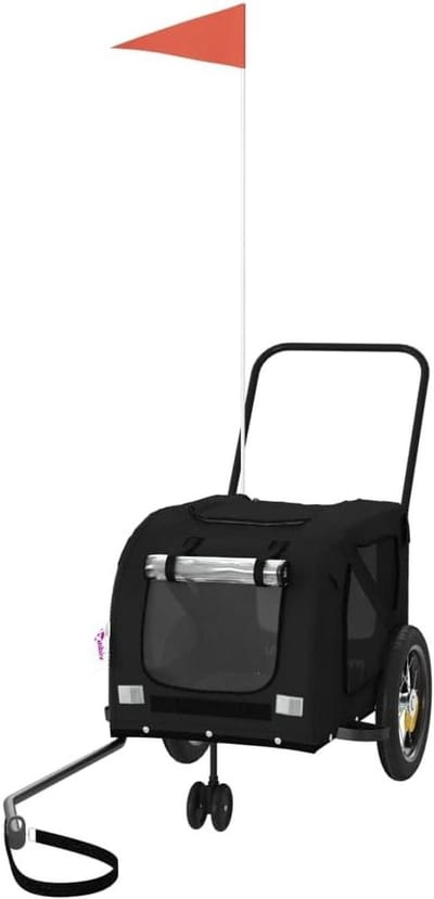 Hondenfietskar - Fietskar Hond Buggy - Comfortabel Reizen - Duurzaam IJzeren Frame - 122 x 52 x 53 cm - Zwart