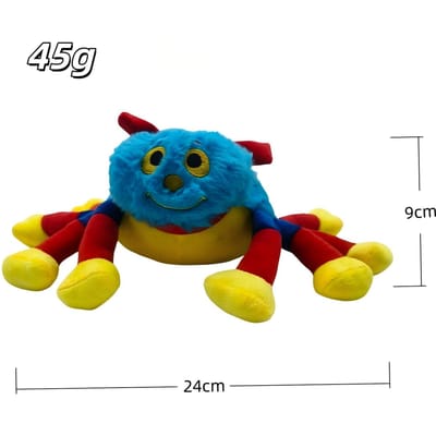 24 cm Schattig Blauw Spinnen Knuffeldier met Rode en Gele Poten Zacht Gevuld Dier Pop Voor Kinderen Verjaardagscadeau Decoratie Halloweenfeest 24cm