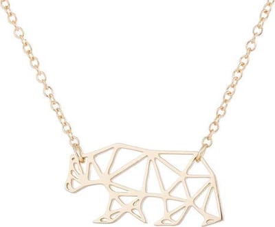 24/7 Jewelry Collection Origami Beer Ketting - Goudkleurig