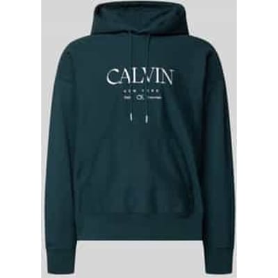 HOODIE met labelprint en kangoeroezak