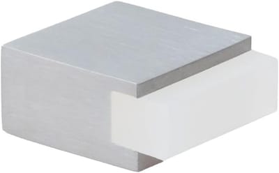 Deurstopper Zelfklevend - Mini Stopper - Muren Beschermen - Roestvrij Staal - 25 x 14 mm - Wit Rubber