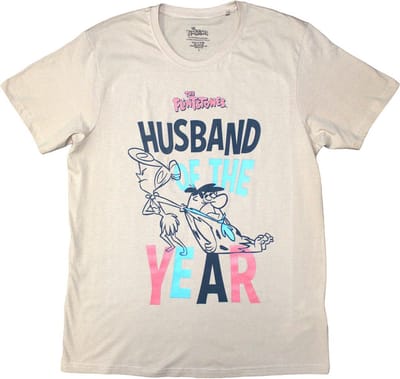 The Flintstones - Husband Of The Year Heren T-shirt - S - Creme