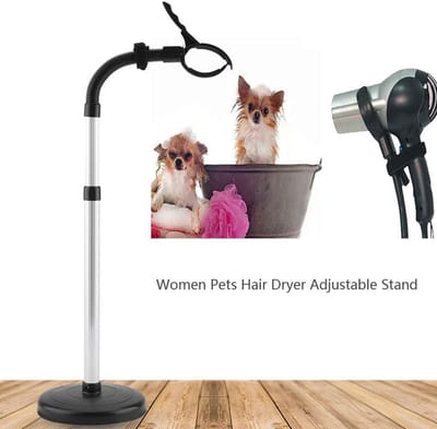 Haardrogerhouder Tafel - Föhn standaard - Handen vrij - 360 graden draaibaar - 935 cm hoog - Zwart