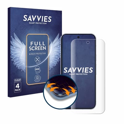 Savvies - Screenprotector voor Google Pixel 10 Pro - Folie Beschermfolie transparant volledig dekking 4 Stuks