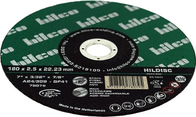 Hilco Snijschijven - Slijpschijven - 180 x 2,5 x 22,23 - 25 stuks - Type 41 - Doorslijpschijf voor Staal & RVS (oSa gecertificeerd - EN 12413) - A 24/30 S-BF41