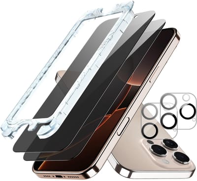 Dailygoody - Privacy Screen - Anti-peeping-displaybeschermfolie - 2 stuks - Gehard glas - Camerabescherming - Geschikt voor 16 Pro Max - Inclusief ger...