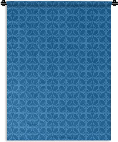 Wandkleed - Wanddoek - Kompas - Blauw - Patronen - 150x200 cm - Wandtapijt