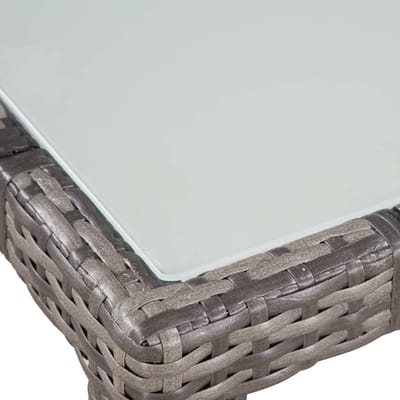 vidaXL - 7-delige - Tuinset - met - kussens - poly - rattan - grijs