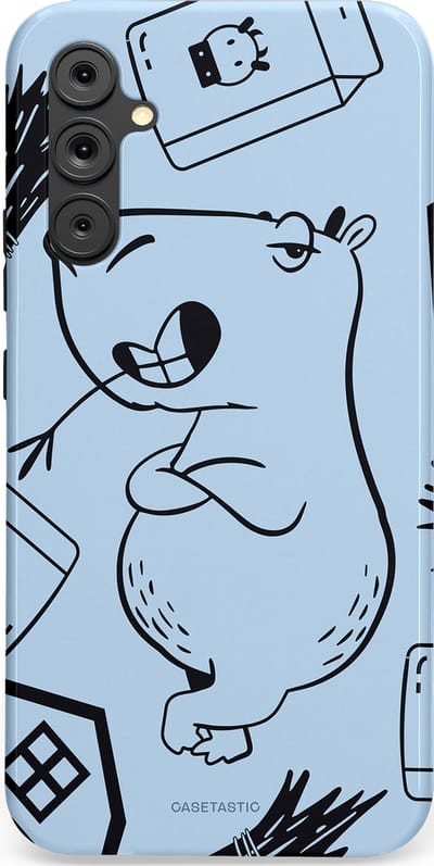 Casetastic Hoesje Geschikt voor Samsung A34 (5G) - Stijlvolle Beschermende Duo-layer Case - Capibara chillen