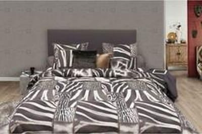 HNL Pure Cotton Africa Dekbedovertrek - Eenpersoons - 140x200/220 cm - Taupe