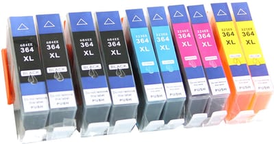 Set 10x ABC huismerk cartridge geschikt voor HP 364XL voor HP DeskJet 3070A 3520 e-All-in-One 3521 3522 3524 D5445 D5460 4610 4620 4622 7515 5510 5514 5515 5520 5522 5524 5525 6510 6520 6525 7510