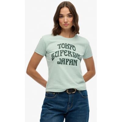 Superdry Surf Logo Slim Fit T-shirt Blue Grootte: 44