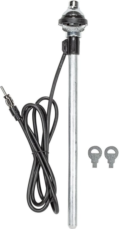 Universele Telescopische Antenne voor Auto, Boot en Camper - RVS Look met DIN Stekker