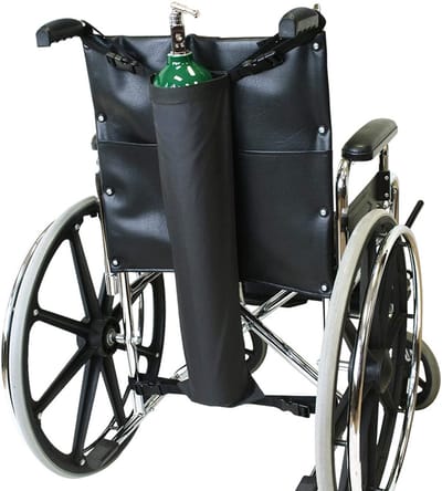 Draagtas voor zuurstofcilinders voor rolstoelen en knie-mobiele apparaten - draagtas voor zuurstofcilinders, 600D Oxford-stof, draagbaar, 70 cm x 25 cm