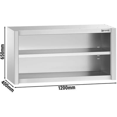 GGM Gastro Edelstahl Wandhängeschrank PREMIUM - 1200x400mm - ohne Schiebetür - 650mm hoch Zilver