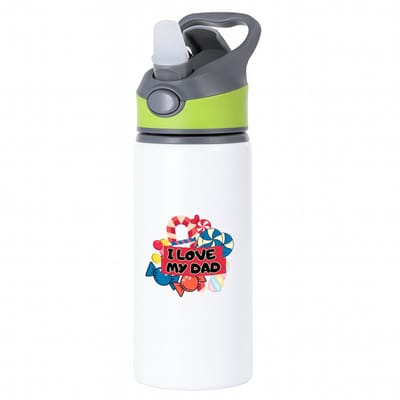Hacebo® - Papa cadeau - waterfles met rietje groen - met opdruk - Papa - Vader cadeau - met opdruk - Vader cadeau - Vader cadeautjes - Vaderdag cadeau - Vader cadeautjes verjaardag - liefste papa - papa - water fles - 650ML