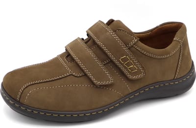 Waldläufer Heren Klittenbandschoen - 478301 191 055 Taupe - Herwig Wijdte H - Maat 9½
