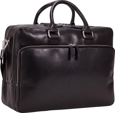 Leonhard Heyden Cambridge laptoptas 3-vaks 15 inch - Zwart