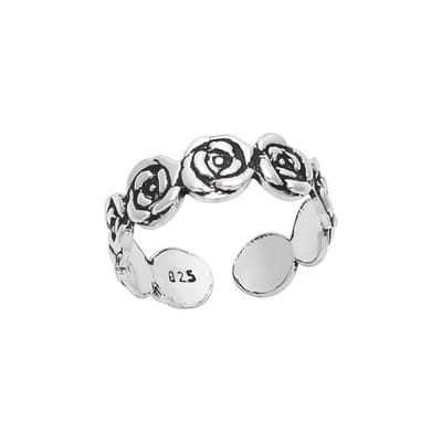 WeLoveSilver - zilveren teenring - roosjes - hypoallergeen - 925 zilver