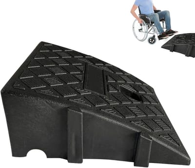 Drempel Hulp - Rolstoel Oprit - Mobiliteit Verbeteren - Antislip Oppervlak - 25x27x7cm - Zwart Geel