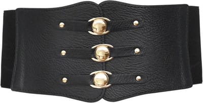 WiseGoods Luxe Corset Damesriem Met Elastiek - Riem Vrouw - Tailleriem - Vrouwen Riemen - Kleding Accessoires - Dameskleding Zwart