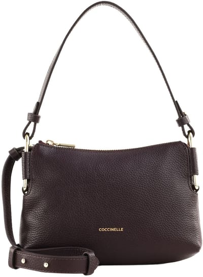COCCINELLE Leren schoudertas Rebekka Mini Bag Grained Leather Prune donkerpaars
