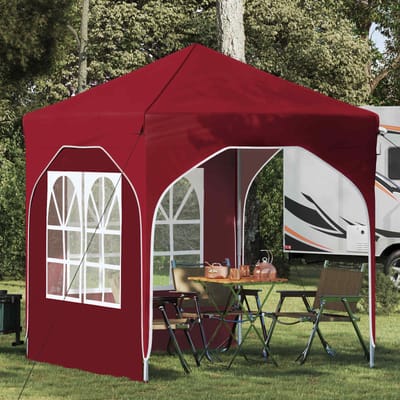 vidaXL - Pop-up - Feesttent - 192 - x - 192 - x - 245 - cm - Bordeauxrood