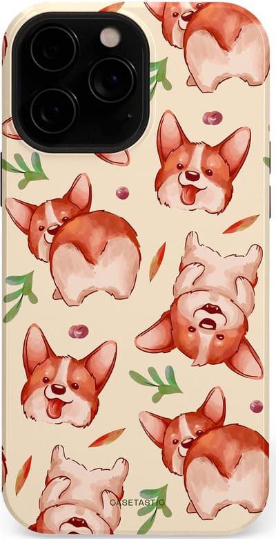 Casetastic Hoesje Geschikt voor Apple iPhone 13 Pro Magsafe - Stijlvolle Beschermende Duo-layer Case - Corgipootjes