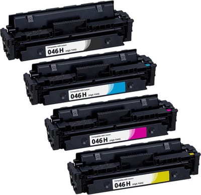 Toners Geschikt voor Canon 046H | Multipack van 4 stuks Geschikt voor Canon i-Sensys LBP650 - LBP653CDW - LBP654CDW - LBP654CX - MF730 - MF731CDW - MF732CDW - MF733CDW - MF734CDW - MF735CDW - MF735CDWT - MF735CX