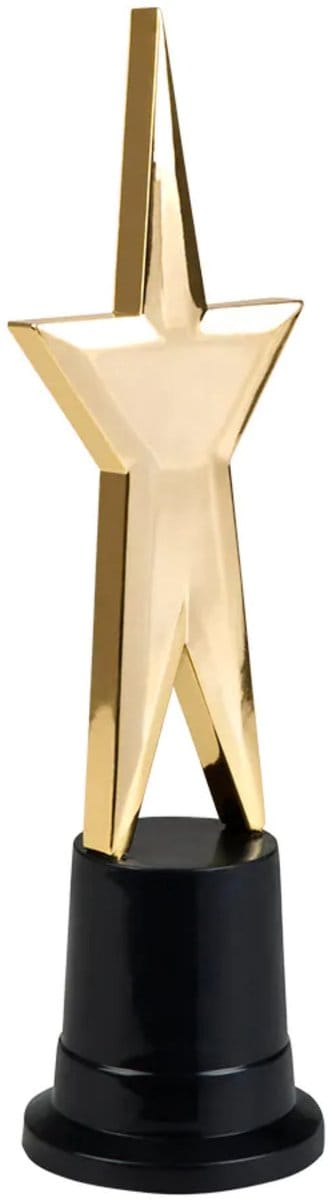 Boland Star award prijs - gouden ster - 22 cm - kunststof - prijzen - feestartikelen